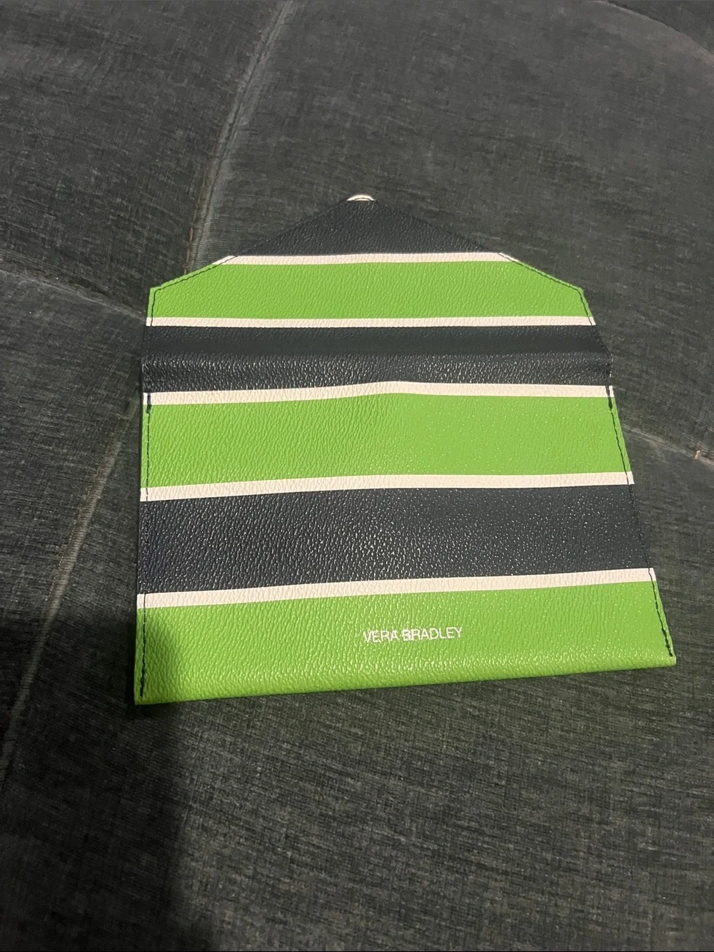 Vera Bradley Green, Black & White Striped Men's Card Wallet